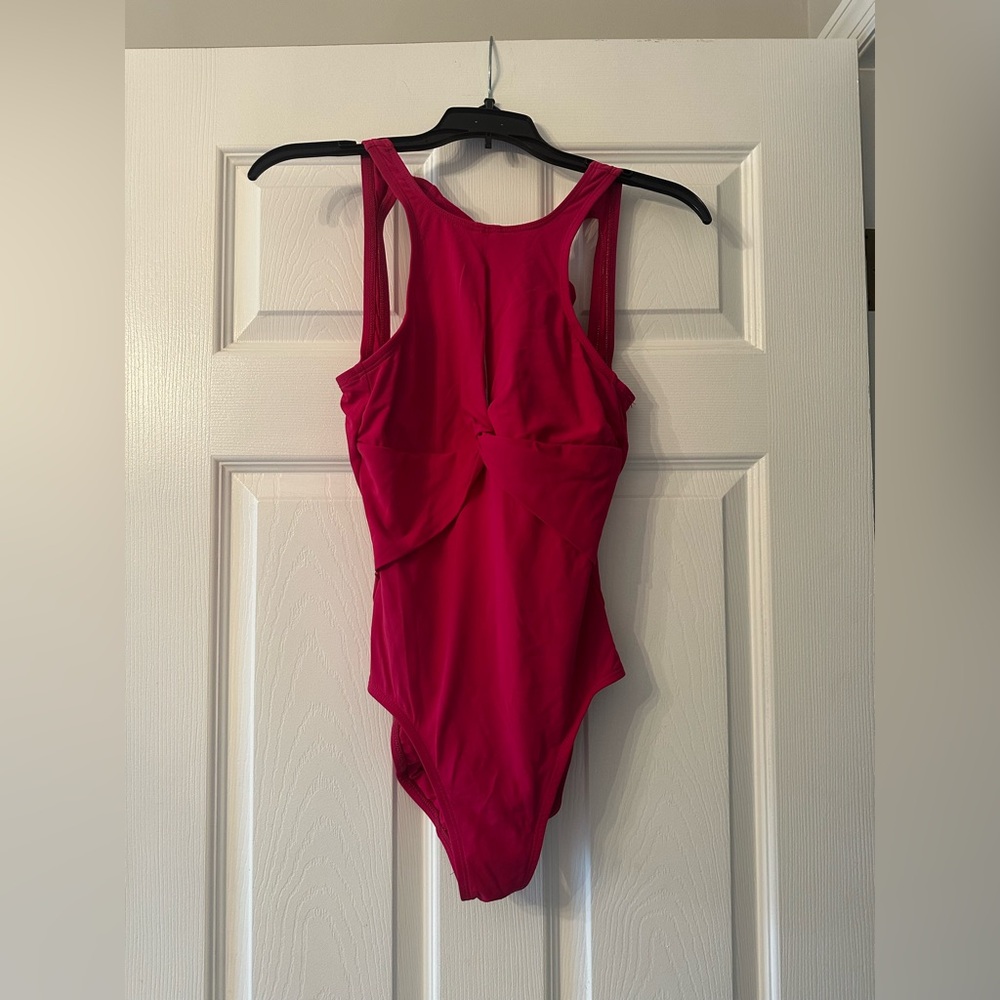 Robin Piccone hot pink one piece bathing suit